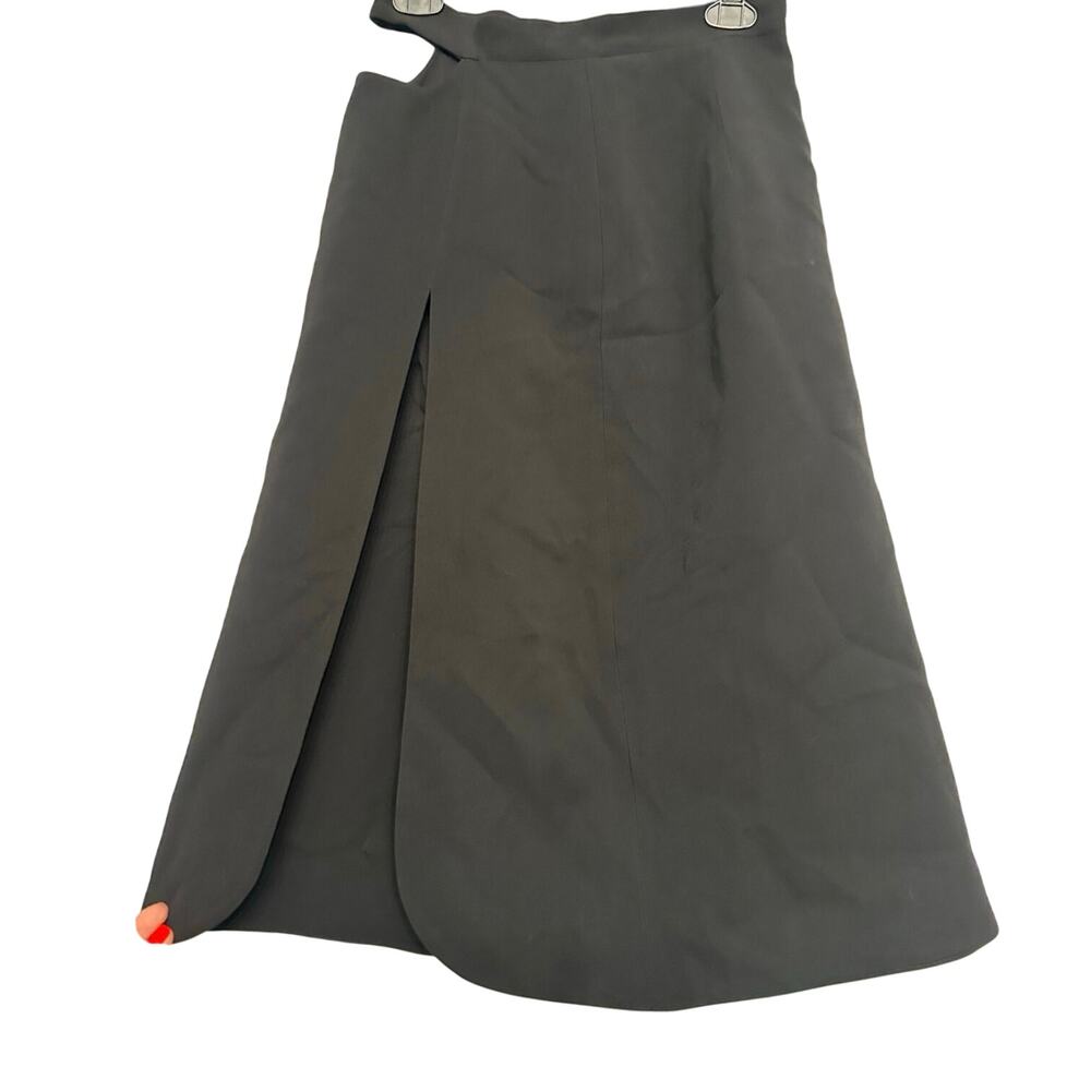 Lado Bokuchava black asymmetrical maxi slit skirt size Large